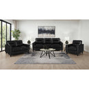  Coaster Furniture Scotland 504664 Faux Leather Upholstered Track Arm Sofa - Black IMAGE 9