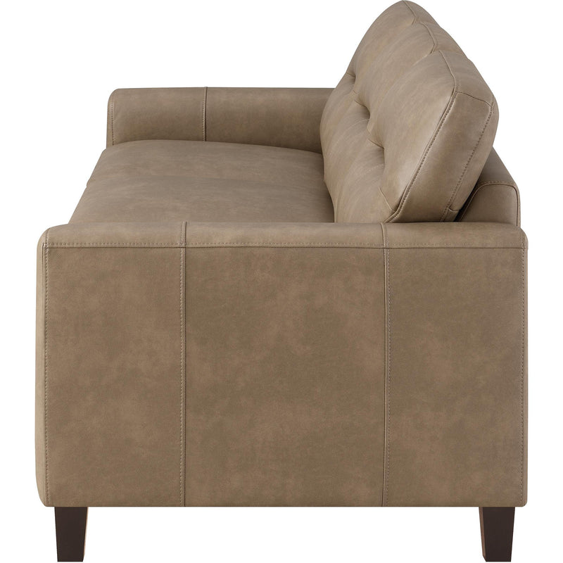  Coaster Furniture Scotland 504667 Faux Leather Upholstered Track Arm Sofa - Brown IMAGE 5