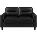  Coaster Furniture Scotland 504665 Faux Leather Upholstered Track Arm Loveseat - Black IMAGE 3