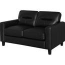  Coaster Furniture Scotland 504665 Faux Leather Upholstered Track Arm Loveseat - Black IMAGE 4