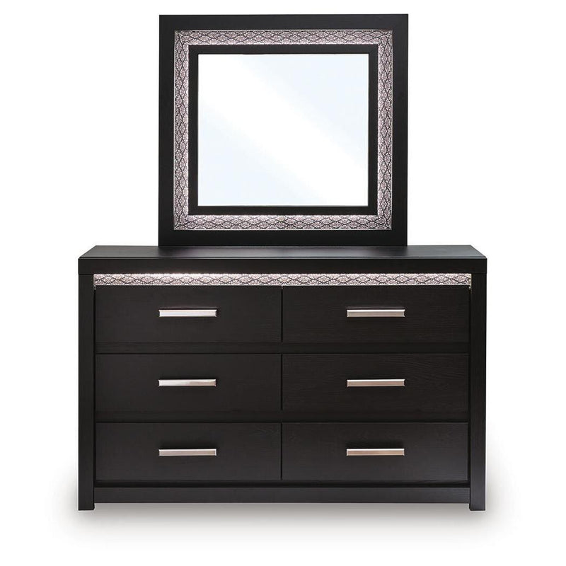 signature design by ashley dresser Brendant PCB2611B1 and Mirror JOAH BROWN Open Back Modern glam meets bold colourway-wendy Couleur du passe-partout:Passe-partout Noir