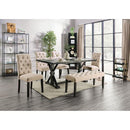  Furniture of America Alfred CM3735T-IV-6PC-BN 6 Pc Dining Table Set with Bench IMAGE 1