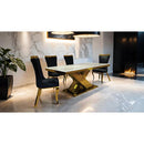  Furniture of America Palazzo FM33002GD-T-7PC-11BK 7 Pc Dining Table Set IMAGE 3