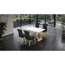  Furniture of America Holstebro FM37007GD-T-5PC-07GB 5 Pc 60" Dining Table Set IMAGE 2