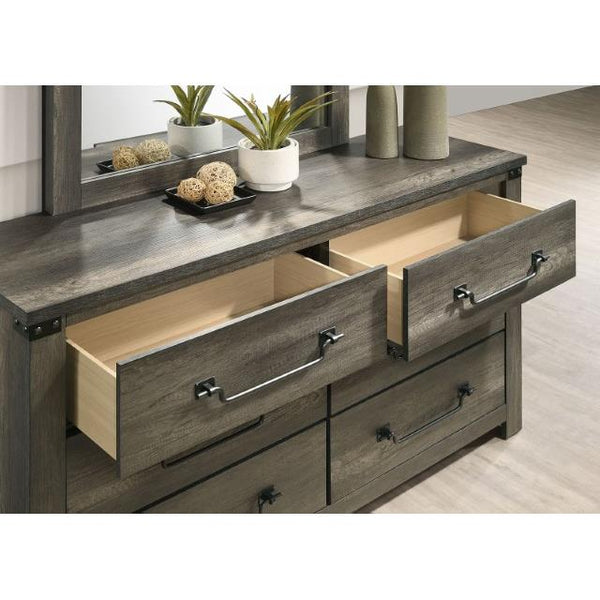 rustic grey dresser Furniture of America Britonale FM7218GY-D 6-Drawer Dresser