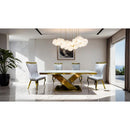  Furniture of America Palazzo FM33002GD-T-7PC-11SV 7 Pc Dining Table Set IMAGE 2