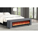  Furniture of America Elnath FM-BN6001GY Bench with Visual Wood Log Fireplace IMAGE 2