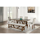  Furniture of America Losone FM3422BR-T-7PC 7 Pc Dining Table Set IMAGE 1