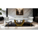 Furniture of America Portanova FM33003GD-T-7PC-15BK 7 Pc Dining Table Set IMAGE 2