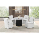  Furniture of America Varde FM3431WH-RT-TABLE Round Dining Marble Table IMAGE 2
