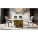  Furniture of America Basilicata FM33001GD-T-7PC-13GY 7 Pc Dining Table Set IMAGE 2