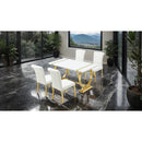  Furniture of America Holstebro FM37007GD-T-5PC-07GW 5 Pc 60" Dining Table Set IMAGE 2