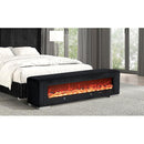  Furniture of America Elnath FM-BN6001BB Bench with Visual Wood Log Fireplace IMAGE 2
