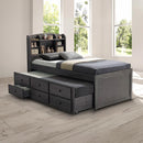  Furniture of America Troutdale FM7106GY-T-BED Captain Bed IMAGE 2