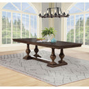  Coaster Furniture Ridgewell 104601 Rectangular Trestle Dining Table - Dark Oak IMAGE 2