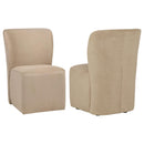  Coaster Furniture Jaelynn 107052TAN Set of 2 Upholstered Parsons Dining Side Chair - Tan IMAGE 1