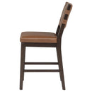  Coaster Furniture Tegan 107079 Set of 2 Faux Leather Upholstered Counter Height Chair - Cognac IMAGE 3