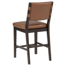  Coaster Furniture Tegan 107079 Set of 2 Faux Leather Upholstered Counter Height Chair - Cognac IMAGE 5