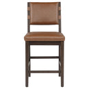  Coaster Furniture Tegan 107079 Set of 2 Faux Leather Upholstered Counter Height Chair - Cognac IMAGE 8