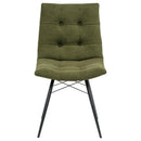  Coaster Furniture Aiken 110332FRT Set of 4 Fabric Upholstered Dining Side Chair - Saddle Forest Green IMAGE 11