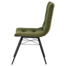  Coaster Furniture Aiken 110332FRT Set of 4 Fabric Upholstered Dining Side Chair - Saddle Forest Green IMAGE 4