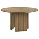  Coaster Furniture Adina 193610 53-inch Round Wood Dining Table  - Distressed Light Brown IMAGE 1
