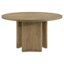  Coaster Furniture Adina 193610 53-inch Round Wood Dining Table  - Distressed Light Brown IMAGE 2