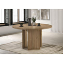  Coaster Furniture Adina 193610 53-inch Round Wood Dining Table  - Distressed Light Brown IMAGE 3