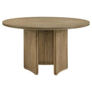 Coaster Furniture Adina 193610 53-inch Round Wood Dining Table  - Distressed Light Brown IMAGE 5