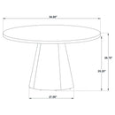 Coaster Furniture Franklin 193830 54-inch Round Wood Pedestal Base Dining Table - Dark Brown IMAGE 5