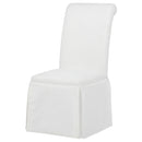  Coaster Furniture Shawna 193912WHT Set of 2 Upholstered Skirted Side Chair - White IMAGE 2
