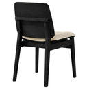  Coaster Furniture Redbridge 193952BLK Set of 2 Velvet Upholstered Side Chair - Cream/Black IMAGE 6