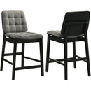  Coaster Furniture Redbridge 193969BLK Set of 2 Velvet Upholstered Counter Chair - Grey/Black IMAGE 1