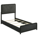  Coaster Furniture Cavelle 223661T 51-inch Upholstered Twin Panel Bed - Black IMAGE 3