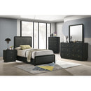  Coaster Furniture Cavelle 223661T 51-inch Upholstered Twin Panel Bed - Black IMAGE 4