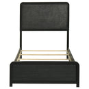  Coaster Furniture Cavelle 223661T 51-inch Upholstered Twin Panel Bed - Black IMAGE 7