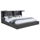  Coaster Furniture Dreux 315948GRYQ Upholstered Queen Panel Platform Bed - Grey IMAGE 1