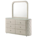  Coaster Furniture Sonya 360113M 6-drawer Upholstered Bedroom Dresser with Mirror - Ivory IMAGE 11