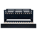  Coaster Furniture Carlsbad 401980T Wood Twin Captains Bed With Trundle - Navy Blue IMAGE 8
