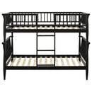 Coaster Furniture Abram 460061BLKT Windsor Twin Over Twin Wood Bunk Bed with Ladder - Black IMAGE 3