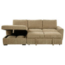  Coaster Furniture Pastrana 500358 Upholstered Sleeper Sectional Sofa LAF Chaise - Camel IMAGE 5