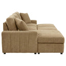  Coaster Furniture Pastrana 500358 Upholstered Sleeper Sectional Sofa LAF Chaise - Camel IMAGE 6