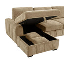  Coaster Furniture Pastrana 500358 Upholstered Sleeper Sectional Sofa LAF Chaise - Camel IMAGE 9