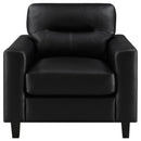  Coaster Furniture Scotland 504666 Faux Leather Upholstered Track Arm Chair - Black IMAGE 10
