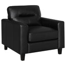  Coaster Furniture Scotland 504666 Faux Leather Upholstered Track Arm Chair - Black IMAGE 1