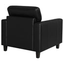  Coaster Furniture Scotland 504666 Faux Leather Upholstered Track Arm Chair - Black IMAGE 2