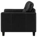  Coaster Furniture Scotland 504666 Faux Leather Upholstered Track Arm Chair - Black IMAGE 5