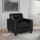  Coaster Furniture Scotland 504666 Faux Leather Upholstered Track Arm Chair - Black IMAGE 9