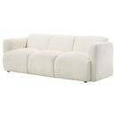  Coaster Furniture Dorset 509811 Fabric Upholstered Round Track Arm Sofa - White IMAGE 10
