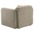  Coaster Furniture Dorset 509816 Fabric Upholstered Round Track Arm Accent Chair - Brown IMAGE 6